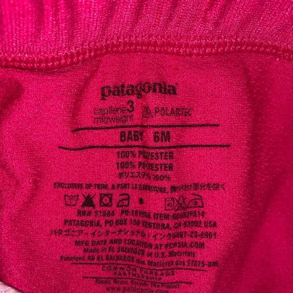 PATAGONIA pink stripe Polartec pants baby girls size 6 months 6M - Picture 5 of 7